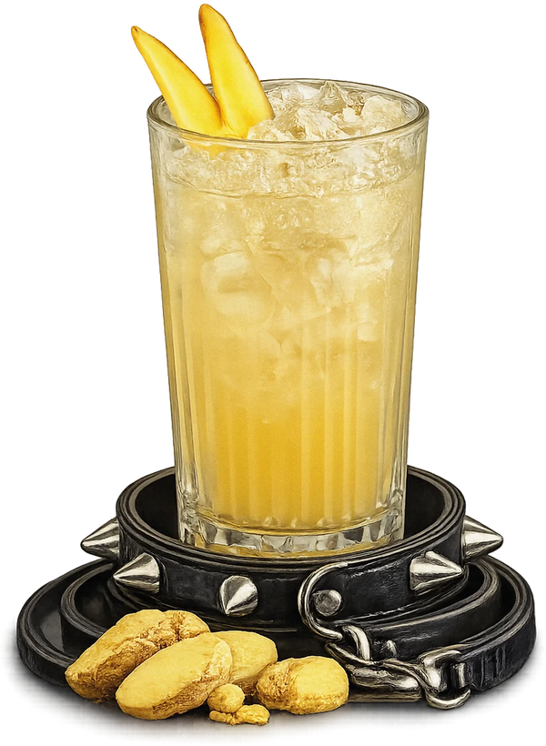 Griza Lemonade: ginger lemonade made with Griza ginger base, lemon and ice